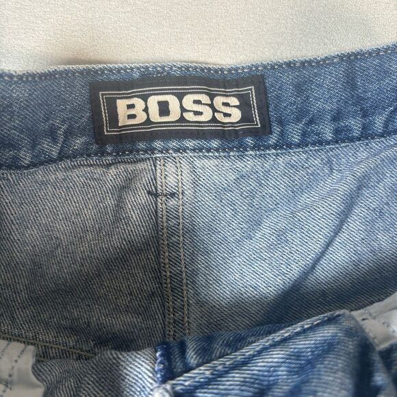 Vintage Boss Jeans Carpenter Mens 28x32 Baggy Skater 90s Y2K Grunge Hip Hop Blue - Picture 8 of 12